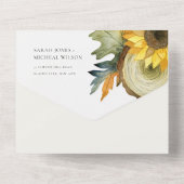 紅葉ひまわり木製丸太フローラ オールインワン招待状 (裏面)