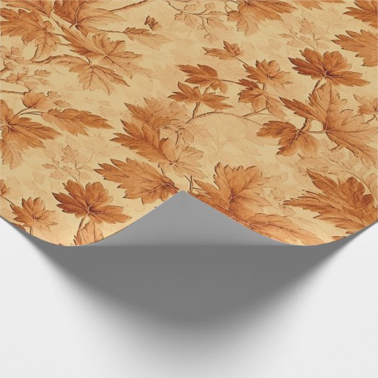 紅葉をテーマモダンにしたトイルドジョイ模様 ラッピングペーパー (角)