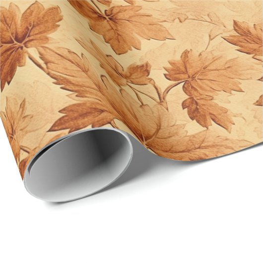 紅葉をテーマモダンにしたトイルドジョイ模様 ラッピングペーパー (ロールコーナー)