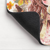 紅葉を持つかわいい日本製アニメの女の子 マウスパッド (コーナー)