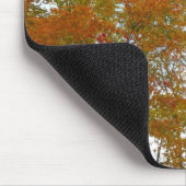 紅葉を見上げるカラフル秋の葉 マウスパッド (コーナー)