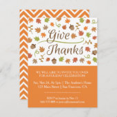 紅葉アコー与えンス感謝してい・ディナー・パーティー 招待状 (正面/裏面)