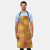 紅葉アロバープリントエプロン エプロン (着用した状態)