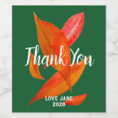 紅葉アート水感謝してい色ギフト ワインラベル (シングルラベル)