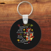 紅葉イエス・クロス私はクリスチャン想像・レーすることができる キーホルダー (正面)