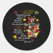 紅葉イエス・クロス私はクリスチャン想像・レーすることができる ラウンドシール (正面)