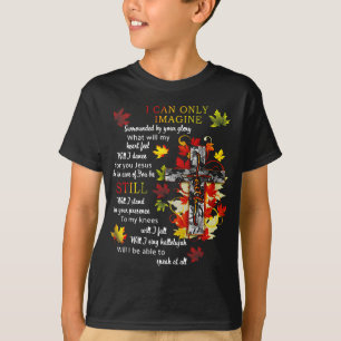 紅葉イエス・クロス私はクリスチャン想像・レーすることができる Tシャツ
