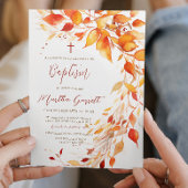 紅葉イエローアンドレッドガールバプテスマ 招待状