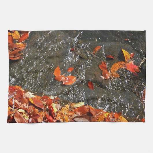 紅葉イン滝I秋撮影 キッチンタオル (横)