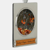 紅葉イン滝I秋撮影 シルバープレートバナーオーナメント (右)