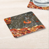 紅葉イン滝I秋撮影 スクエアペーパーコースター (アングル)