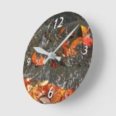 紅葉イン滝I秋撮影 ラウンド壁時計 (傾斜)