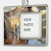 紅葉イン滝II秋撮影 シルバープレートフレームオーナメント (左)