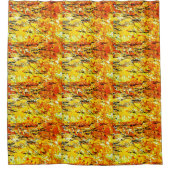 紅葉イン金ゴールドとオレンジシャワークルーテン シャワーカーテン (正面)