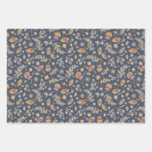 紅葉イン・ブルーとオークル ラッピングペーパーシート (正面)