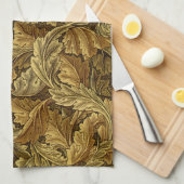 紅葉ウィリアムモリス模様 キッチンタオル (四つ折り)