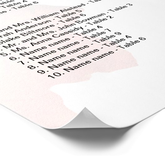 紅葉ウェディングレセプションの座席表 ポスター (角)