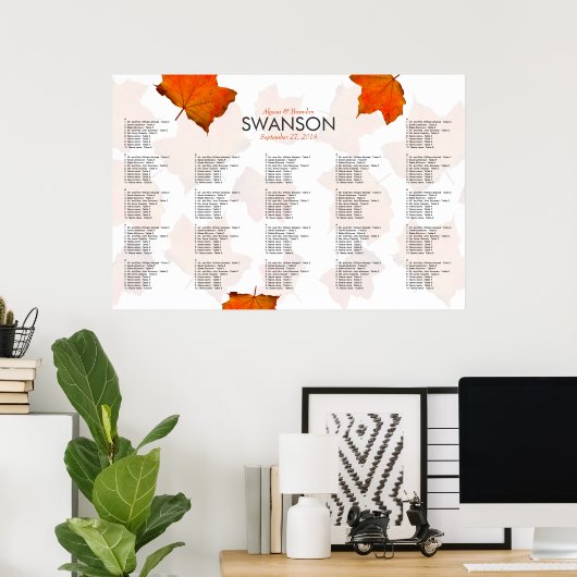 紅葉ウェディングレセプションの座席表 ポスター (ホームオフィス)