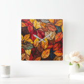 紅葉ウォールクロック スクエア壁時計 (ホーム)