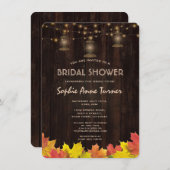 紅葉ウッドオールドランタンブライダルシャワー 招待状 (正面/裏面)