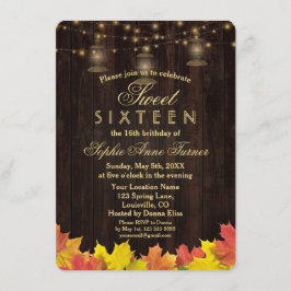 紅葉ウッドオールドランタンSWEET SIXTEEN 招待状