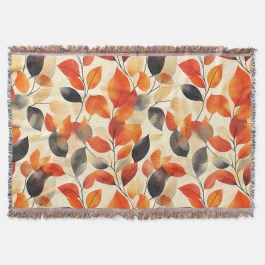紅葉エレガンスシームレスパターン スローブランケット (正面)