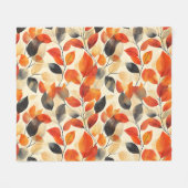 紅葉エレガンスシームレスパターン フリースブランケット (正面(横))