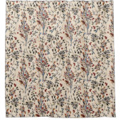 紅葉エレガントと果実のシームレスなパターン シャワーカーテン (正面)