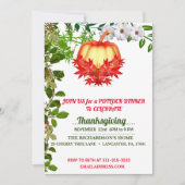 紅葉エレガントカボチャ感謝祭ディナー 招待状 (正面)