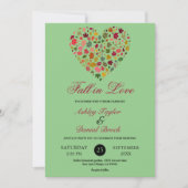 紅葉エレガントハートボホセージフローラ結婚ズ 招待状 (正面)