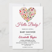 紅葉エレガントロマンチックなハートベビーシャワー 招待状 (正面)