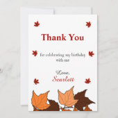 紅葉エレガントワイルドワン秋1日の誕生日 サンキューカード (正面)