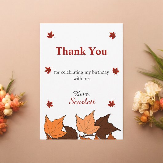 紅葉エレガントワイルドワン秋1日の誕生日 サンキューカード