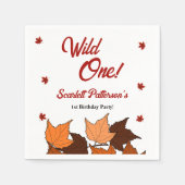 紅葉エレガントワイルドワン秋1日の誕生日 スタンダードカクテルナプキン (正面)