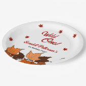 紅葉エレガントワイルドワン秋1日の誕生日 ペーパープレート (アングル)