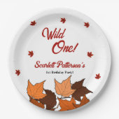 紅葉エレガントワイルドワン秋1日の誕生日 ペーパープレート (正面)