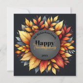 紅葉エレガント感謝祭の家族の名前の年 シーズンカード (正面)