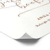 紅葉エレガント秋の結婚式ゲストブックサイン ポスター (角)