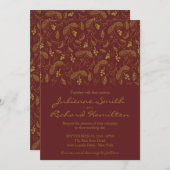 紅葉エレガント秋の結婚式 招待状 (正面/裏面)