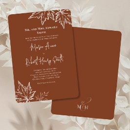 紅葉エレガント秋の結婚式 招待状
