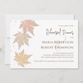 紅葉エレガント秋の緑の葉 招待状 (正面)