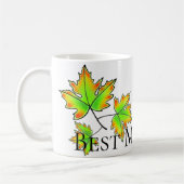 紅葉エレガント秋ボタニッ最高のクママ今まで コーヒーマグカップ (左)
