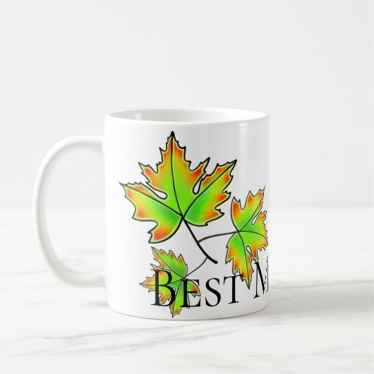 紅葉エレガント秋ボタニッ最高のクママ今まで コーヒーマグカップ (左)