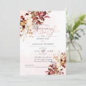 紅葉エンゲージメントラストオレンジのユーカリ 招待状 (スタンド正面)
