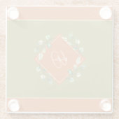 紅葉オレンジとグリーンキッチモノグラムのン ガラスコースター (裏面)