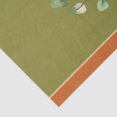 紅葉オレンジとグリーンモノグラムの 薄葉紙 (詳細)