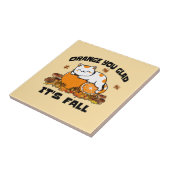 紅葉オレンジキッズイージットイズキャットおもしろい タイル (側面)
