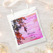 紅葉オレンジピンクスワールウェディングパーティー フェイバーバッグ (クリップ留めされた状態)