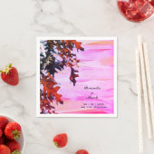 紅葉オレンジピンクスワール結婚ズナプキン スタンダードカクテルナプキン (インサイチュ)