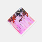 紅葉オレンジピンクスワール結婚ズナプキン スタンダードカクテルナプキン (角)